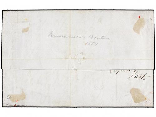 ✉ BRASIL. 1854. PERNAMBUCO to BOSTON. Entire letter with SHI