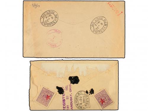 ✉ COLOMBIA. 1902-13. Dos cartas certificadas. 