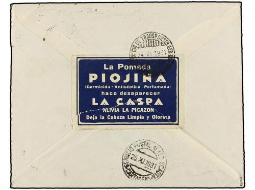 ✉ COLOMBIA. Sc. C60, CF4. 1931. MAGANGUE to CARTAGENA. 4 cts