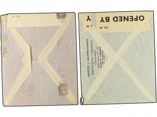 ✉ ETIOPIA. 1943-44. DOS cartas circuladas a JERUSALEM y SUIZ