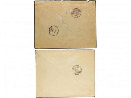 ✉ ALEMANIA. 1894-97. Two covers franked with 10 pf. red taxe