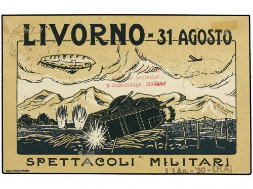 ✉ ITALIA. 1919. LIVORNO a GÉNOVA. Tarjeta Postal SPETTACOLI 