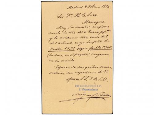 ✉ ESPAÑA. Ed. 29. 1894. MADRID a MANAGUA (Nicaragua). 10 cts