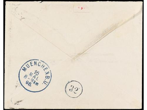 ✉ RHODESIA. 1898. BALAMAYO to GERMANY. 1 d. rose and blue gr