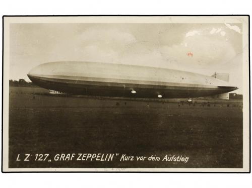 ✉ ZEPPELIN. 1929 (Abril). ITALIA. Tarjeta Postal del Zeppeli