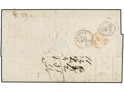 ✉ PUERTO RICO. 1870. SAN JUAN a GÉNOVA. Circulada sin sellos