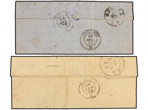 ✉ ITALIA. Sa. 26 y 28. 1877-78. DOS cartas de NÁPOLES a VARA