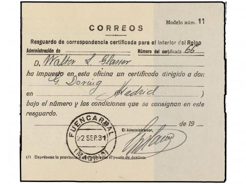✉ ESPAÑA. Ed. 59. 1931. FUENCARRAL a MADRID. 25 cts. azul co