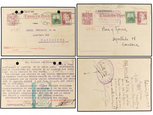 ✉ ESPAÑA GUERRA CIVIL. 1937. Siete tarjetas entero postales 