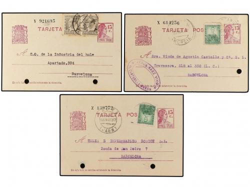 ✉ ESPAÑA GUERRA CIVIL. 1937. Siete tarjetas entero postales 