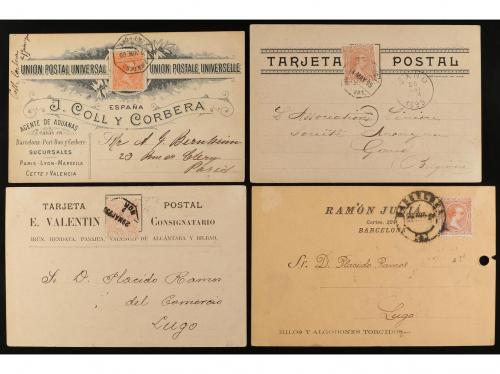 ✉ ESPAÑA. 1890-1900. Conjunto de 18 tarjetas postales emitid