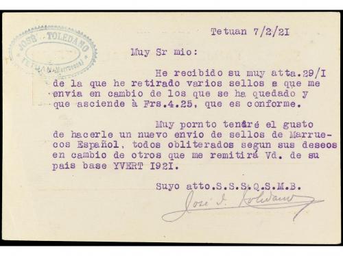 ✉ MARRUECOS. Ed. 11. 1921. TETUAN a ALEMANIA. 10 cts. naranj