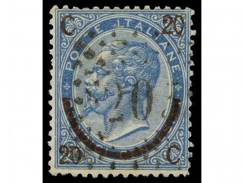 ° ITALIA. Sa. 23ka y 25ka. 1865. 25 c. s. 15 c. azul. Varied