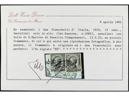*/° ITALIA. Sa. 108 (13). 1917-20. 15 c. gris. 13 ejemplares