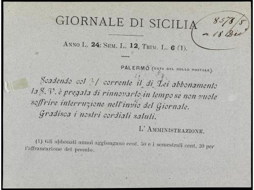 ✉ ITALIA. Sa. 30 f. 1878. Tarjeta Postal de origen particula