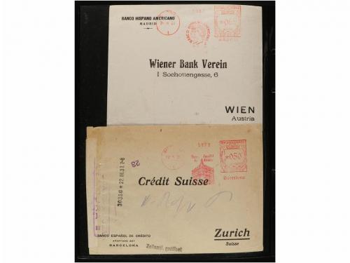 ✉ ESPAÑA. 1934-38. FRANQUEO MECÁNICO. Conjunto de 19 cartas 