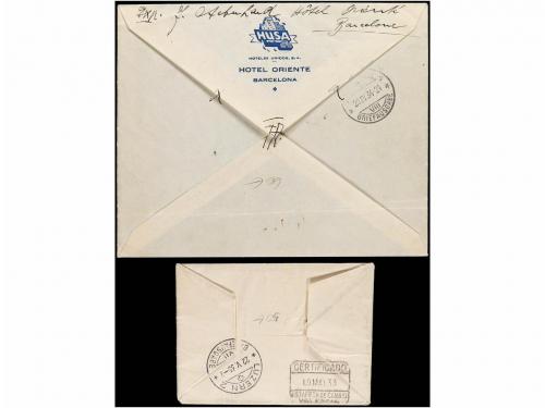 ✉ ESPAÑA. 1933-34. Dos cartas certificadas circuladas a SUIZ