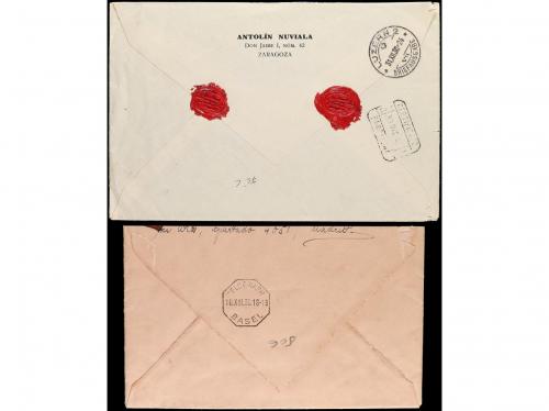 ✉ ESPAÑA. 1930. Dos cartas circuladas a SUIZA por correo cer