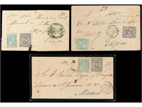 ✉ ESPAÑA. Ed. 133F. 10 cts. verde FALSO POSTAL. Conjunto de 