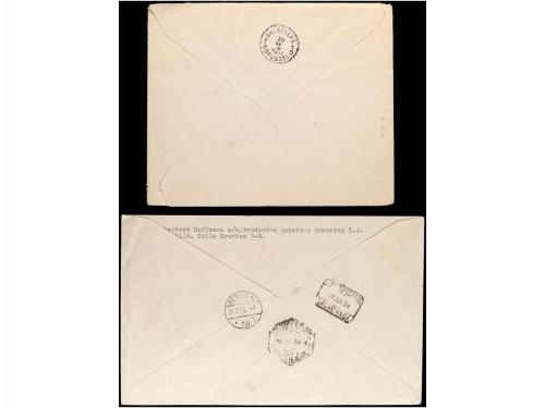 ✉ ESPAÑA. Ed. 836 (2). 1937. DOS cartas circuladas con la Ho