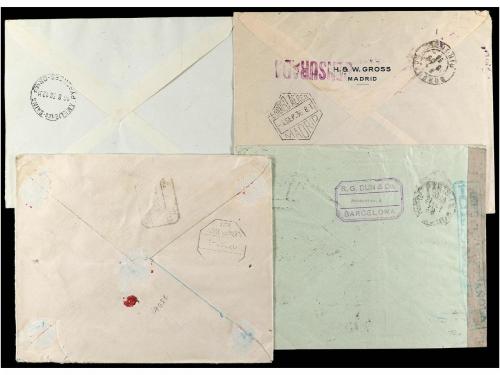 ✉ ESPAÑA. 1925-36. CONJUNTO de cuatro cartas dirigidas a FRA