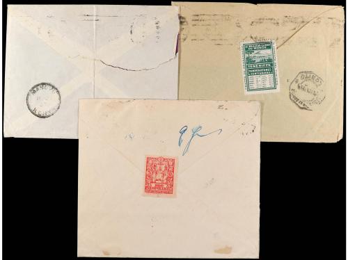✉ ESPAÑA. 1937-39. CONJUNTO de tres cartas circuladas a KENY