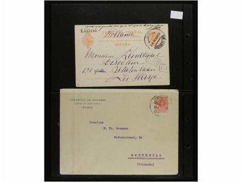 ✉ ESPAÑA. 1905-30. Conjunto de 18 cartas dirigidas a Holanda