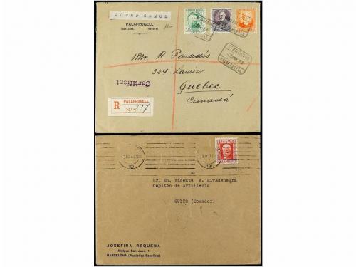 ✉ ESPAÑA. 1933-35. Conjunto de 5 cartas dirigidas a Argentin