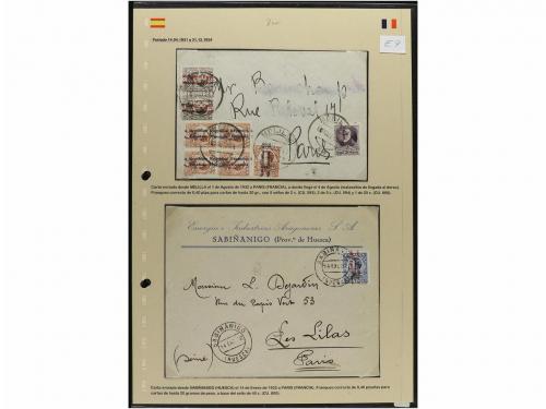 ✉ ESPAÑA. 1930-37. Conjunto de 14 cartas circuladas a Franci