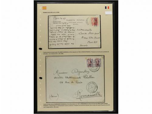 ✉ ESPAÑA. 1930-37. Conjunto de 14 cartas circuladas a Franci