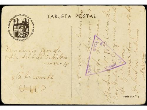 ✉ ESPAÑA GUERRA CIVIL. (1937 CA.). Tarjeta postal "Defendamo