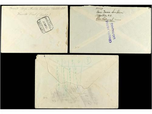 ✉ COLONIAS ESPAÑOLAS: IFNI. 1937. TRES cartas desde la Penín