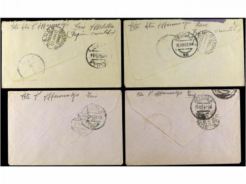 ✉ MARRUECOS. 1942. Conjunto de 4 cartas circuladas con sello