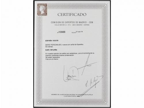 ** ESPAÑA. Ed. 681s/8s. SERIE COMPLETA SIN DENTAR. Cert. CEM