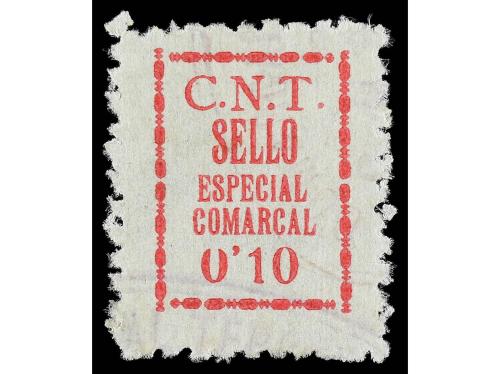 ESPAÑA GUERRA CIVIL. VIÑETAS. C.N.T. SELLO ESPECIAL COMERCIA