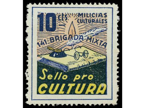 ESPAÑA GUERRA CIVIL. VIÑETAS. PRO CULTURA. 10 cts. multicolo