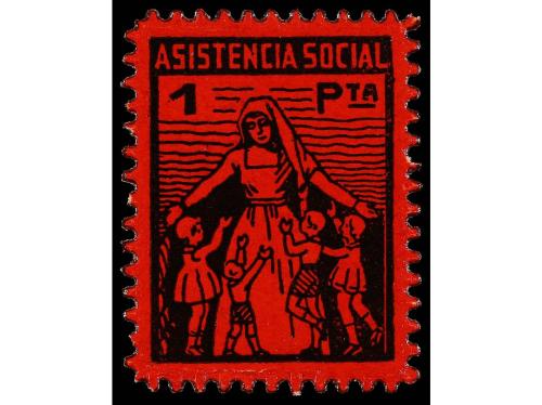 ESPAÑA GUERRA CIVIL. VIÑETAS. ASISTENCIA SOCIAL. 25 cts., 50