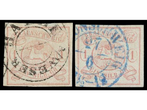 ° ALEMANIA ANTIGUOS ESTADOS: BRUNSWICK. Yv. 1. 1852. 1 s. ro