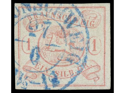 ° ALEMANIA ANTIGUOS ESTADOS: BRUNSWICK. Yv. 1. 1852. 1 s. ro