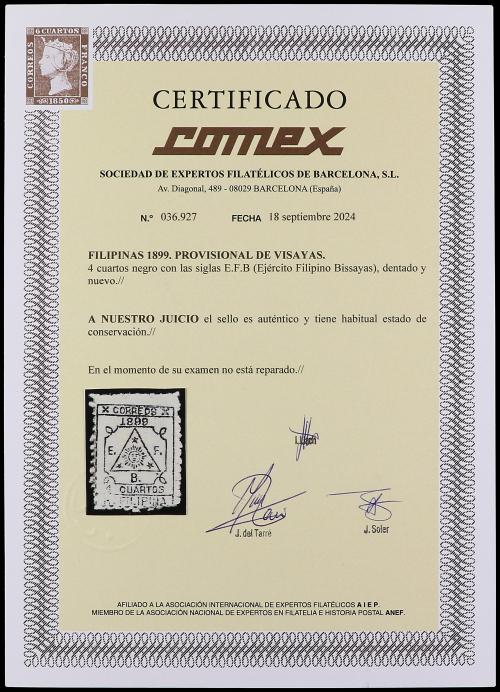 * FILIPINAS. 1899. CORREO DE LOS INSURRECTOS. SELLO PROVISIO