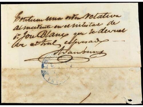 ✉ CUBA. 1852. MADRUGA. Envuelta a HABANA. Fechador en azul M