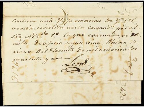 ✉ CUBA. 1841 (Oct. 30). PALMA SORIANO. Envuelta a SANTIAGO. 