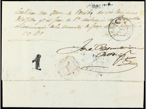 ✉ CUBA. 1858. PUERTO PRÍNCIPE. Envuelta a GRANADA (España). 