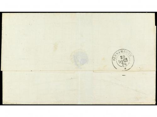 ✉ PORTUGAL. Mu. 45. 1876. LISBOA a PERNAMBUCO (Brasil). 150 