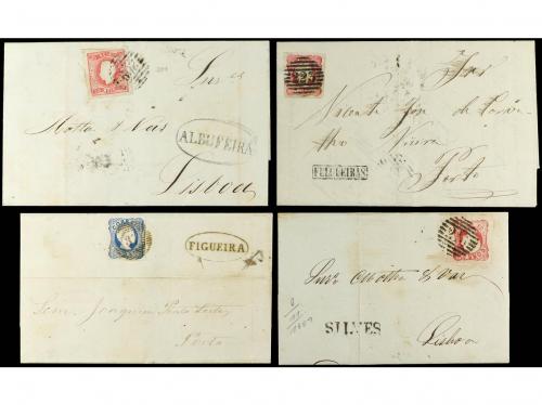 ✉ PORTUGAL. 1857-60. CONJUNTO de 14 cartas circuladas en el 