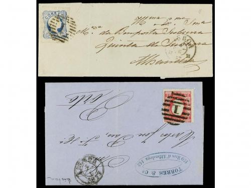 ✉ PORTUGAL. 1857-60. CONJUNTO de 14 cartas circuladas en el 