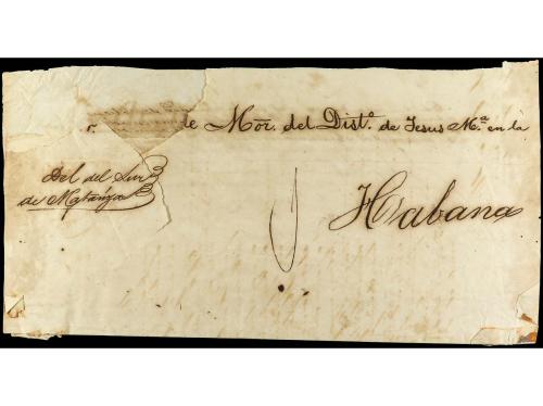 ✉ CUBA. Ant. 24. 1872. MATANZAS a LA HABANA. Plica Judicial 