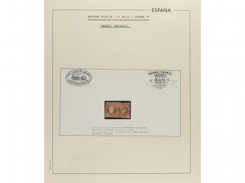 LOTES y COLECCIONES. 1856-59. ESPAÑA. 4 cuartos rojo, ed. 40