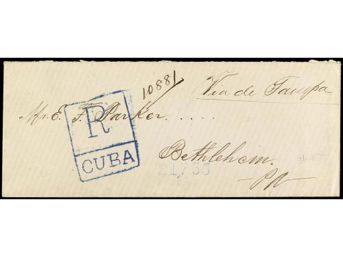 ✉ CUBA. Ed. 112 (10). 1890. HABANA a USA. Carta certificada 