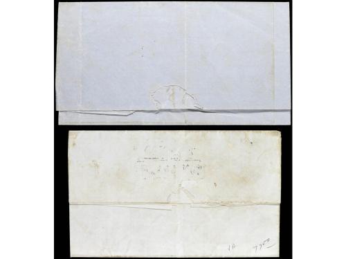 ✉ SALVADOR. 1849-57. DOS cartas con texto con marcas de SONS